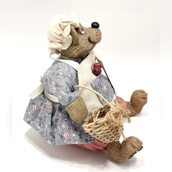 🐻 Primitive Country Bear Shelf Sitter 5” Kitchen Allspice Floral Farmhouse - Picture 2 of 6